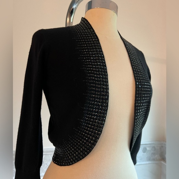 Antonio Melani Fine Merino Wool Black Bolero Cardigan S - Picture 1 of 7